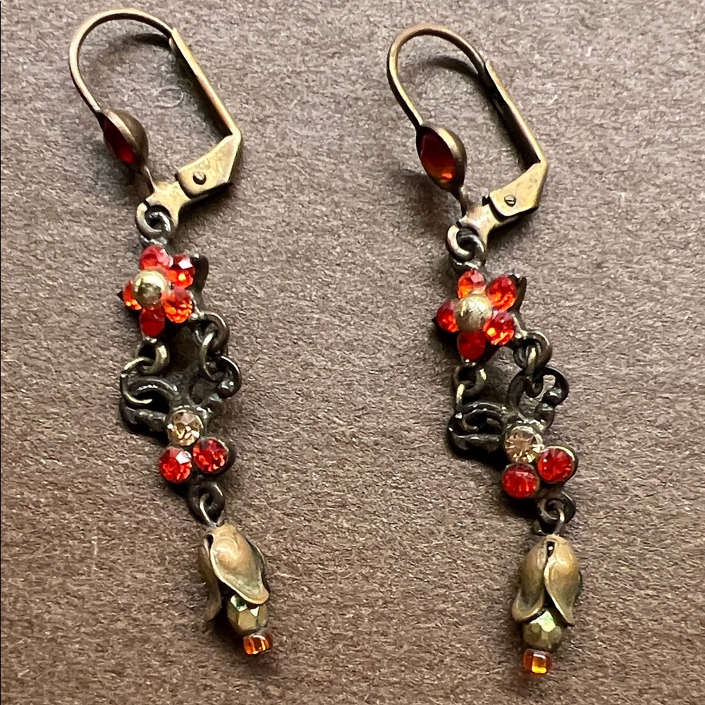 Michal Negrin earrings with red stones